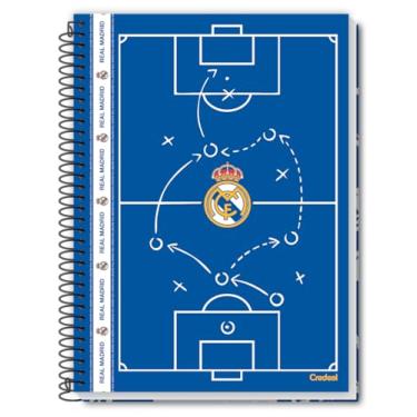 Imagem de Caderno Universitário Capa Dura Espiral 1 Matéria 80 Folhas Real Madrid - Cert. FSC