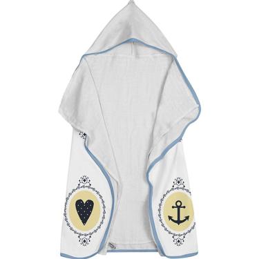 Imagem de Toalha Baby C/ Capuz Tecebem Estampada c/ Fralda Nino  Branco