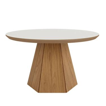 Imagem de Mesa de Centro Base Hexagonal West D01 Off White/Freijó - Mpozenato