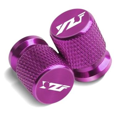 Imagem de 2 peças de tampas de tampa de haste de porta de ar de válvula de pneu de metal acessórios de motocicleta compatíveis com Y&AMAHA YZF R1 R3 R6 R25 R125 R1M YZFR1 YZFR6 YZFR3 (Roxo)