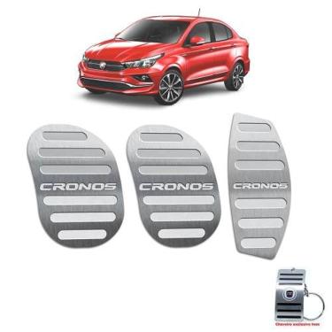 Imagem de Pedaleiras Fiat Cronos Manual Em Aço Inox Prata