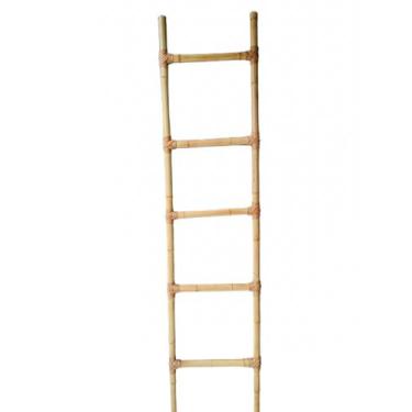 Imagem de Escada Decorativa de Bambu Natural 100x45 cm  Estilo Rústico e Sustent