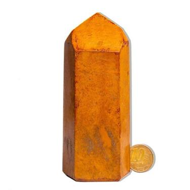 Imagem de Ponta Jaspe Amarelo Natural 200 a 350g 11 a 12cm Tipo B - CristaisdeCu