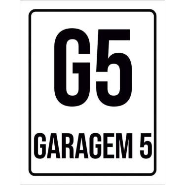 Imagem de Placa Sinalização Ambiente Indicativo G5 Garagem 5 36X46