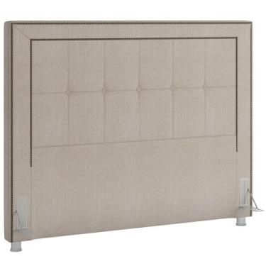 Imagem de Cabeceira Cama Box Queen 160 cm P05 Atenas Linho Creme - Lyam Decor