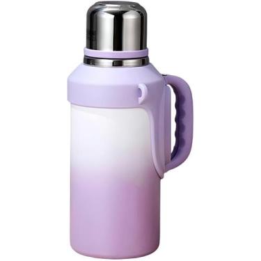 Imagem de Garrafa Térmica Inox 1,5L Lilás Com Alça Academia Viagem - Shopmix