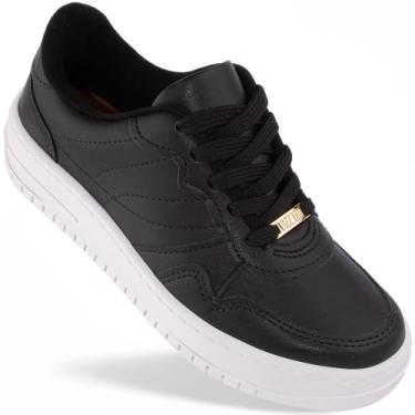 Imagem de Tênis Vizzano Casual Feminino Conforto Original 1389, Preto, Branco, 3