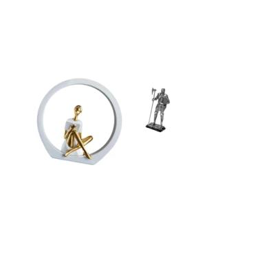 Imagem de Fenteer Estatueta de Cavaleira, Estátua Feminina, Centro de Mesa, Quarto, Leitores, Presente, Estante, Escultura Abstrata de Fazenda, Figura Decorativa