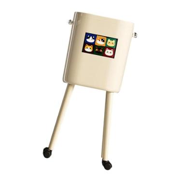 Imagem de Fxzqgnh Lixeira Tipo Prensa com Rodas, Lixeira de Cozinha, Cesto de Lixo Criativo, Branco, Tamanho real