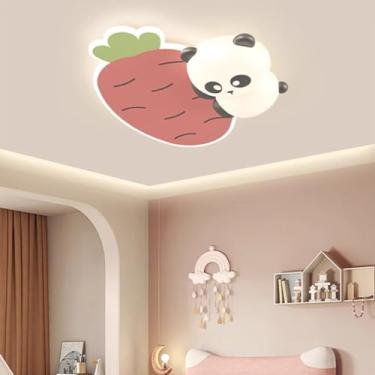 Imagem de Luminária de teto para quarto infantil, luminária de teto LED moderna com controle remoto, iluminação de teto para quarto de menino e menina, regulável 3000K-6000K, estilo panda, desenho ani