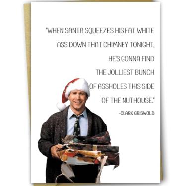 Imagem de LiuuLi Cartões de Natal engraçados para ela ele, cartão de felicitações feliz para mulheres masculinas, cartão de filme de Natal hilário para amigos da família, cartões de Natal humorísticos decorações para casal, marido e esposa