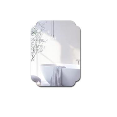 Imagem de MACGIKMIRO Espelho de acrílico retangular anti-arranhões inquebrável HD temperado parede espelhos decorativos para restaurante, quarto, cozinha, escritório, academia (retangular 1,11 x 40 cm)