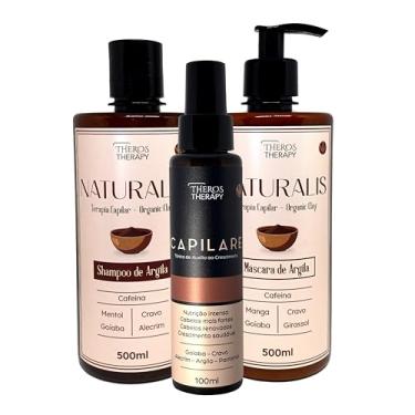 Imagem de Kit naturalis capilare auxílio ao crescimento capilar e ação antiqueda com argila, alecrim, goiaba, cafeína, melaleuca, cravo