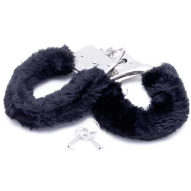 Imagem de Algema De Metal Em Pelúcia Acessórios Sensuais com Pelúcia, Algemas Leves com Chave 5268 (PRETO)
