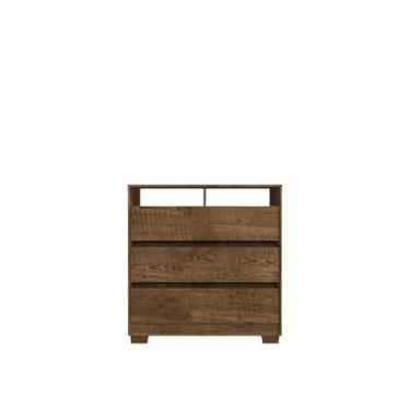 Imagem de Comoda San José Com 3 Gavetas Cor Malbec 90x96 Para Tv Até 39 Polegadas EdeCasaMoveis