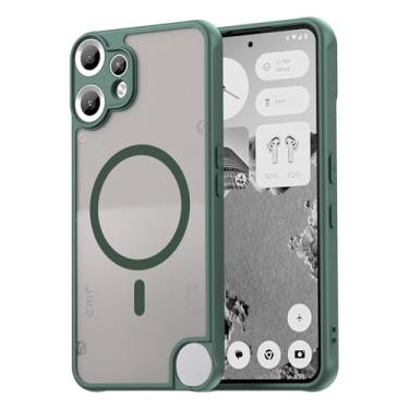 Imagem de Asuwish Capa para celular Nothing CMF Phone 2 Pro, compatível com Magsafe Magnetic, translúcido fosco antiimpressão digital, capa protetora à prova de quedas de grau militar à prova de choque mulheres