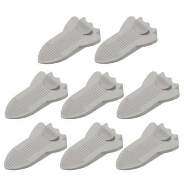 Imagem de PATIKIL 8 peças de cunha de rolha de piso, batentes de borracha de 0,7 polegadas para a parte inferior da porta em carpete azulejo de concreto de madeira para oficinas de escritório em casa, cinza