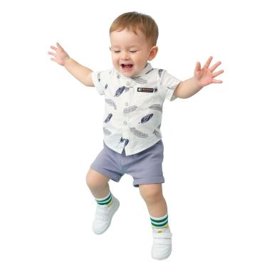 Imagem de Conjunto Roupa Mauricinho Infantil Temático Menino Branco