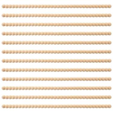 Imagem de Guarnição decorativa de madeira Nuanchu, 24 peças, meias miçangas, 40 