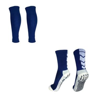 Imagem de Kit Meia Antiderrapante Esportivo Com Canelito Compressão Meião Cortad