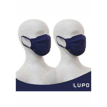 Imagem de Kit com 2 Máscaras Lupo INFANTIL - Azul Marinho - Zero Costura Bac-Off | Pau a Pique