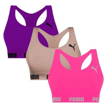 Imagem de Kit 3 Tops Puma Nadador Sem Costura Feminino