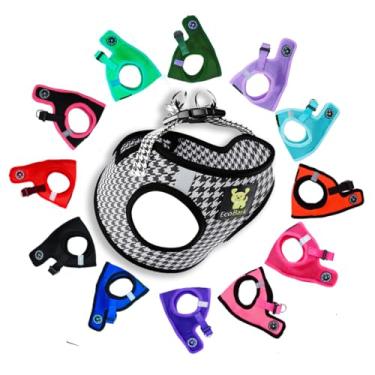 Imagem de EcoBark Peitoral Step in Dog – Arneses para cães PPP, PP e pequenos – Cabresto macia para cães idosos – Peitoral para cães menores de 2,3 kg lbs (PPP, Houndstooth)