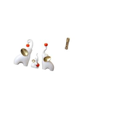 Imagem de Fenteer Estatuetas de Família de Elefantes E Esculturas em Miniatura de Relógio de Pêndulo para Sala de Estar, Quarto, Mesa, Decorações Clássicas de Estátuas