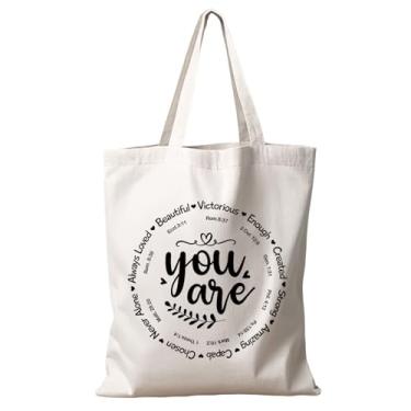 Imagem de Tamnioa Presentes cristãos para mulheres, bolsas bíblicas, sacola cristã, sacola de lona para igreja, presentes religiosos para mulheres de fé, presente bíblico, bolsa de compras dobrável, presente