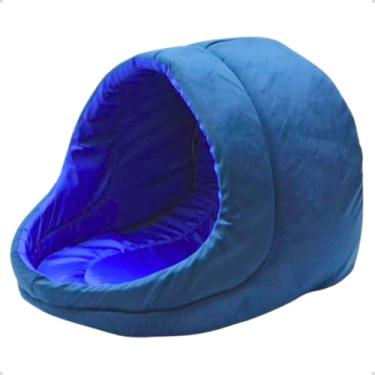 Imagem de Cama Caminha Toca Casinha Iglu para Gato Suede (Azul,P)