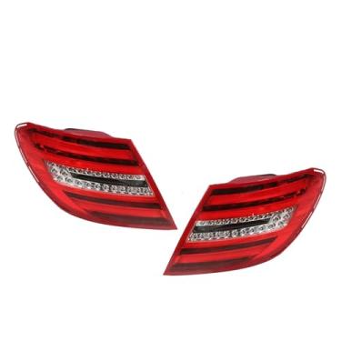 Imagem de Aspaton Conjunto de luz traseira traseira lado do motorista e do passageiro 2049060603 2049060703 compatível com W204 C250 C300 C350 2011-2014 lâmpadas traseiras de freio MB2800135 MB2801135