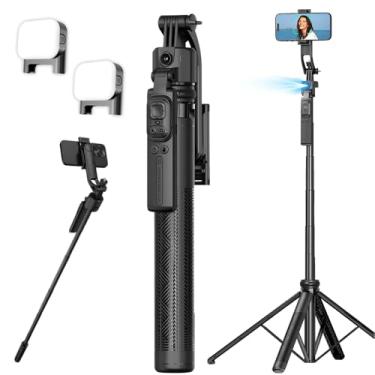 Imagem de Mamen Bastão Gimbal Selfie C17 Rastreamento IA Inteligente, LED Duplo e Controle Remoto