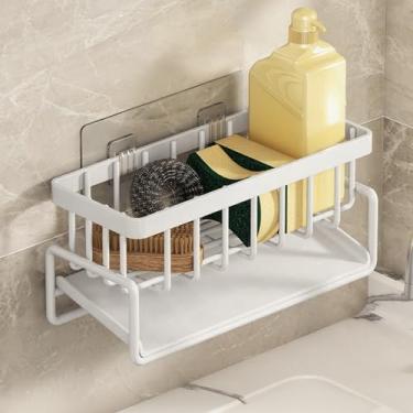 Imagem de Suporte de esponja para pia de cozinha – Organizador de sabão de aço inoxidável com bandeja de drenagem automática, rack de armazenamento de bancada para pia ou banheiro, acessórios domésticos