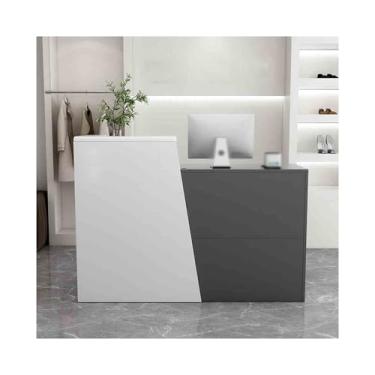 Imagem de Mesa De Escritório Comercial De Varejo Balcão De Recepção Estação De Trabalho De Balcão De Computador Mesa De Recepcionista Mesa De Recepção Com Gav, Grey, LEFT_120CM/47.3IN
