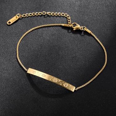 Imagem de Pulseira islâmica para mulheres, presente de Ramadã, minimalista, corrente ajustável, joia religiosa celestial para uso em festivais, F, Aço inoxidável, Sem Pedra Preciosa