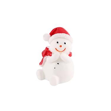 Imagem de Boneco de neve miniatura de Natal, cena de neve, micro paisagem, Papai Noel, decoração de casa de boneca, estatuetas (E)