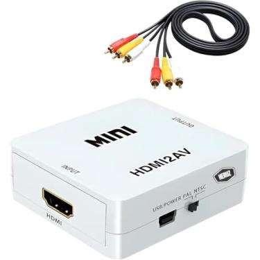Imagem de Conversor HDMI para RCA Full HD 1080p – Plug & Play para TV Antiga, Console, Notebook e Decoder | Compatível com NTSC/PAL