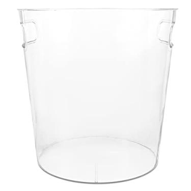 Imagem de Wedding Decor Acrylic Flower Bucket Clear Cylinder Flower Vase Plant Pot Transparent Trash Can Wastebasket Round Garbage Container for Home Wedding Decorations Indoor Plants(16.5X17.5CM)