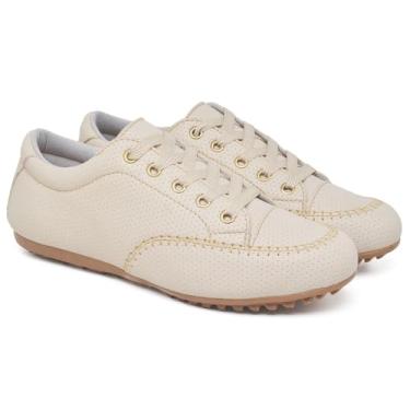 Imagem de Tenis Feminino Mocassim Confortavel Couro Ecologico Casual Dia a Dia, MOCASSIM2010, Polo Blu ORIGINAL (Creme, BR, Adulto, Numérico, 42)