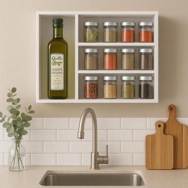 Imagem de Porta tempero organizador de cozinha pote de tempero em MDF 45x60cm fi