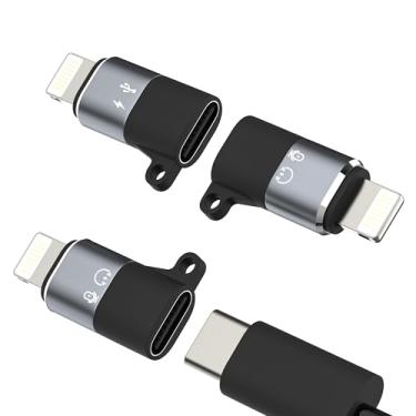 Imagem de Adaptador OTG Audio USB C para Lightning (pacote com 3) para iPhone 14 13 12 11 Pro Max Tipo C fêmea iluminação macho cabo adaptador de fone de ouvido para iPad para Apple Mfi certificado telefone