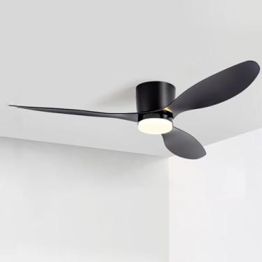 Imagem de Ventilador De Teto Pequeno Embutido De 42 Polegadas Com Luz Led, Ventilador De Teto Com Luzes E Controle Remoto, All Black
