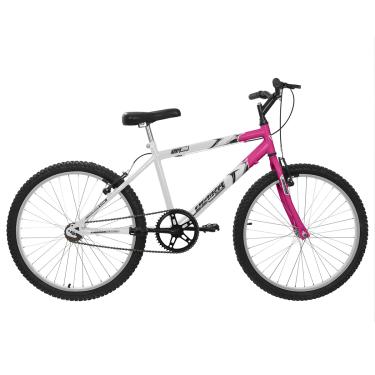 Imagem de Bicicleta de Passeio Ultra Bikes Esporte Bicolor Aro 24 Reforçada Freio V-Brake Sem Marcha Branco/Rosa Feminina