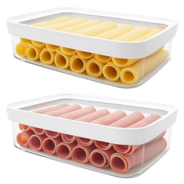 Imagem de Porta Frios Hermetico, Kit 2 Potes Porta Frios Hermetico com Tampa Empilhável Branco(Branco)