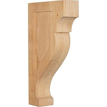 Imagem de Ekena Millwork Corw03X10X18RKAL Corbelhas de madeira extra grande, 8,8 cm L x 25,4 cm P x 45,7 cm A, amieiro