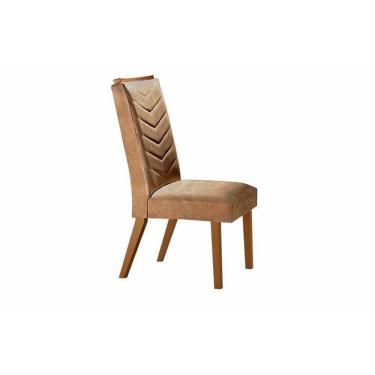 Imagem de Cadeira Sala De Jantar Londrina Madeira Kit 2 Un Capuccino-animale Chocolate - Rufato