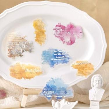 Imagem de Conjunto de 60 peças de adesivos em aquarela ingleses para scrapbooking, adesivos transparentes autoadesivos para adultos e crianças, suprimentos para álbuns, cadernos, garrafas, cartões de telefone
