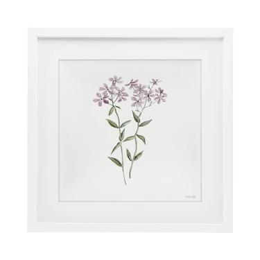 Imagem de Stupell Industries Impressão emoldurada branca botânica roxa Phlox sob vidro, design de Cindy Jacobs, 13 x 13