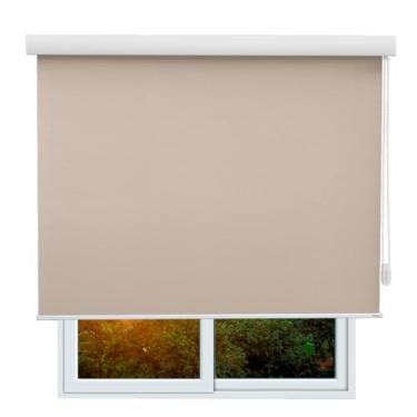 Imagem de Cortina Persiana de Rolo, rolon, rolle, blackout, blecaute, black out (Tóquio 03 - Acabamento Branco, 1,30 (lar) x 1,40 (alt) - COM BANDÔ)