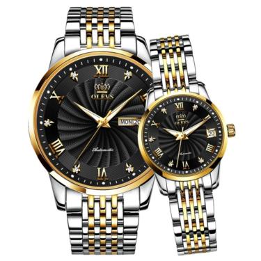 Imagem de Relógio Automático Casal Aço Inoxidável De Luxo Conjunto De Relogio Mecânico Casual